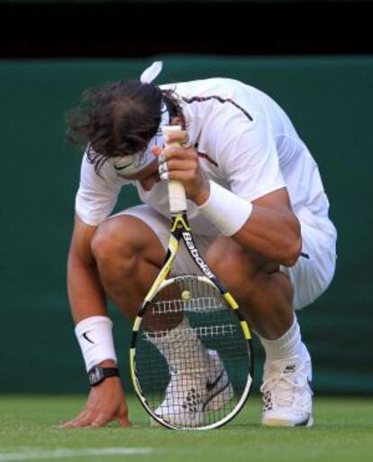 Rafa Nadal durante el partido contra el checo Lukas Rosol.