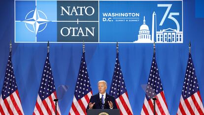 El presidente de Estados Unidos, Joe Biden, durante la rueda de prensa de este jueves en Washington.