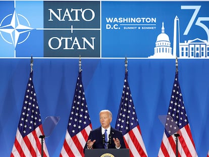 El presidente de Estados Unidos, Joe Biden, durante la rueda de prensa de este jueves en Washington.