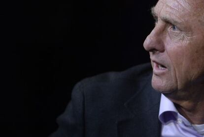Johan Cruyff, durant la presentació del documental 'L'últim partit'.