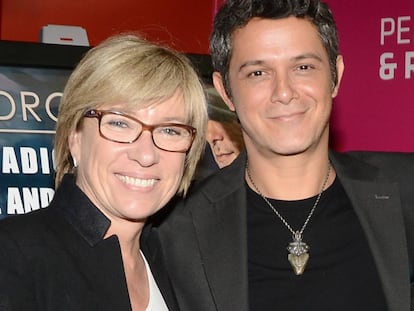 Rosa Lagarrigue con Alejandro Sanz en Los Ángeles, en 2013.