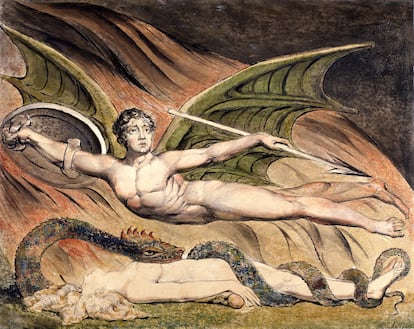 'Satanás exultante sobre Eva', 1795, obra de William Blake. 