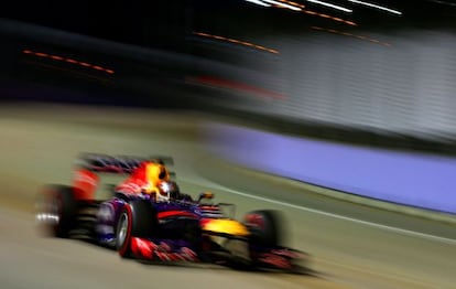 Vettel, durante la clasificación de Singapur.