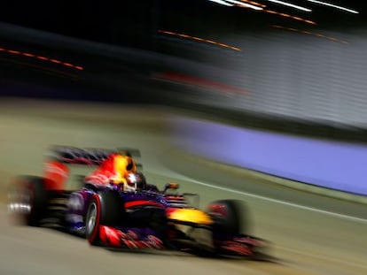 Vettel, durante la clasificación de Singapur.