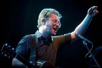 David Carabén, durante el concierto de Mishima.