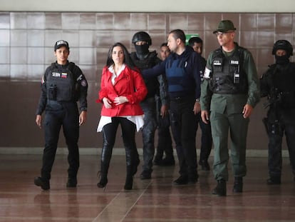 La exsenadora colombiana Aida Merlano en una audiencia en Caracas, en 2020.