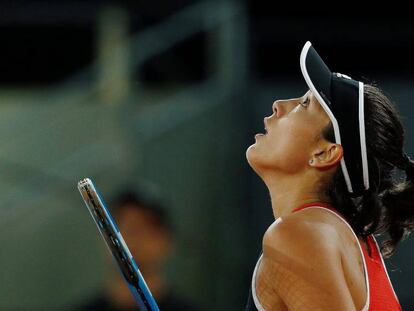 Muguruza, durante su partido contra Vekic en Madrid.