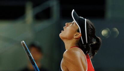 Muguruza, durante su partido contra Vekic en Madrid.