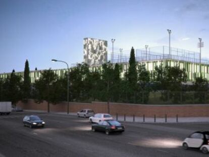 Proyección de cómo será el polideportivo de Vallehermoso.