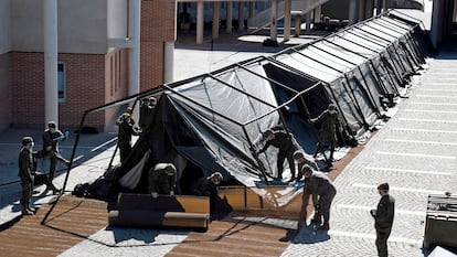 El Ejército comienza a instalar un hospital de campaña en Segovia