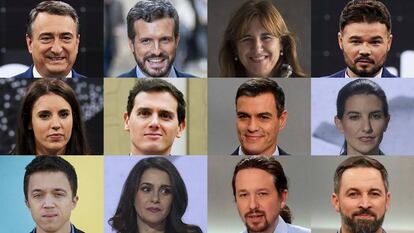 Candidatos de los principales partidos que se presentan a las elecciones del 10-N.