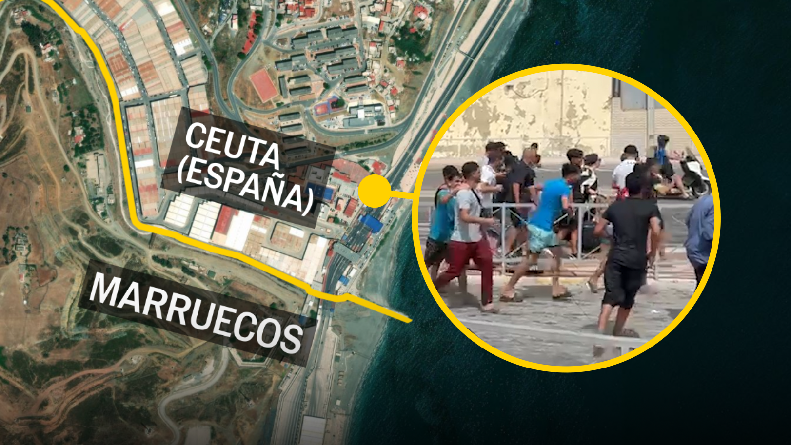 Cronología de una entrada masiva de Marruecos a Ceuta: a nado, bordeando el espigón y entre gritos de victoria