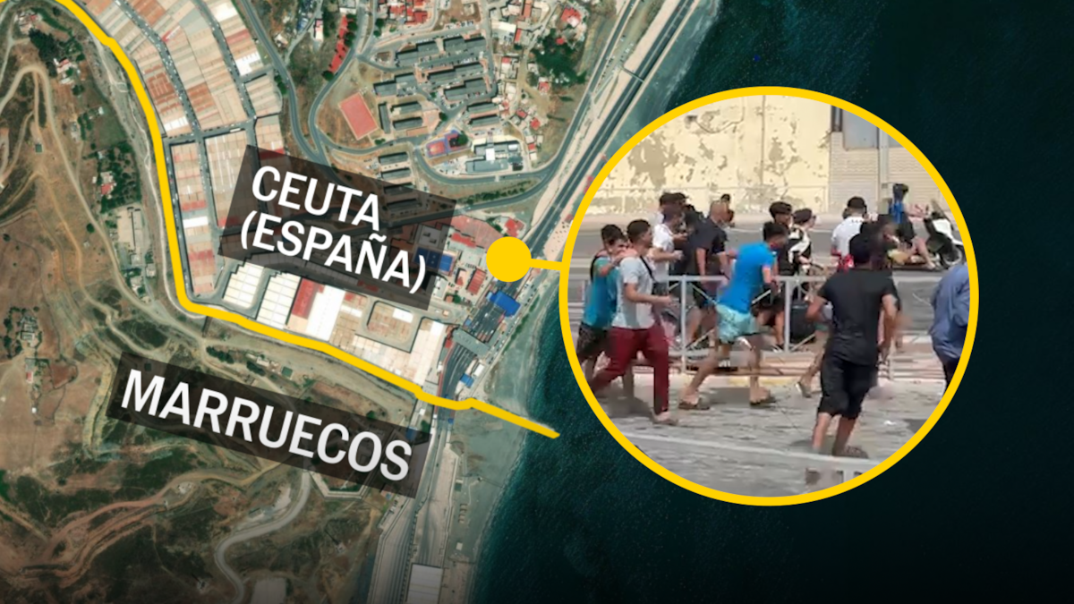 Cronología de una entrada masiva de Marruecos a Ceuta: a nado, bordeando el espigón y entre gritos de victoria