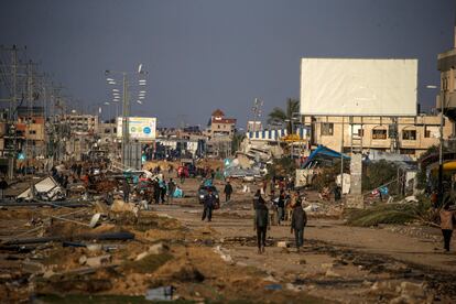 Campo de refugiados de Al Nusairat, en el sur de Gaza, este martes.