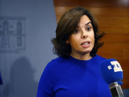 La vicepresidenta del Govern espanyol, Soraya Sáenz de Santamaría, aquest dimarts.