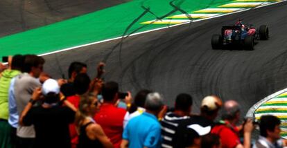 Fernando Alonso, durante el GP de Brasil.