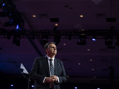 Jair Bolsonaro, durante la Conferencia Política de Acción Conservadora (CPAC), en Maryland, EE UU.