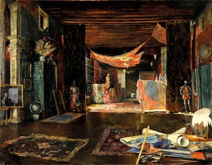 'Interior del palacio Orfei', obra pictórica de Mariano Fortuny y Madrazo (1940). 