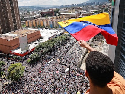 Protesta opositora por el resultado de las elecciones el 17 de agosto, en Caracas, Venezuela.