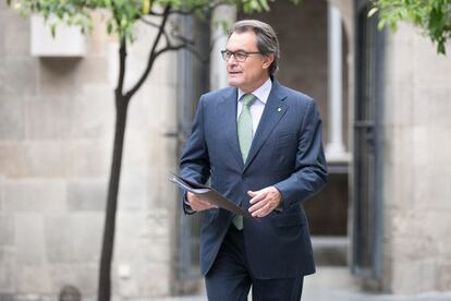 Artur Mas, el mat&iacute; d&#039;aquest dimarts al Pati dels Tarongers. 