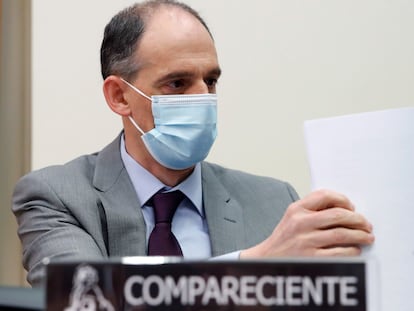 El inspector jefe Manuel Morocho, investigador principal del 'caso Gürtel', en su comparecencia del 25 de marzo de 2021 en la comisión del Congreso que investigó la llamada Operación Kitchen.