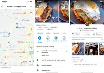 Google Maps, añadir restaurantes favoritos.