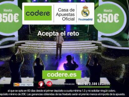 Anuncio de Codere en el que aparecen jugadores del Real Madrid