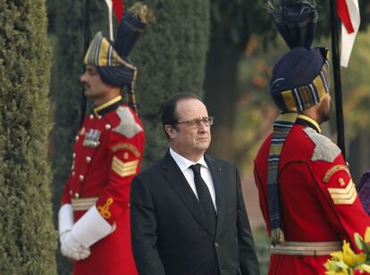 Fran&ccedil;ois Hollande, durante su visita a India esta semana. 