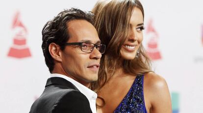 Marc Anthony y Shannon de Lima en los Grammy Latinos de 2014. 