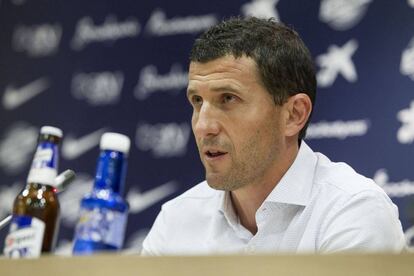 Javi Gracia, en su despedida.