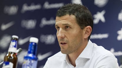 Javi Gracia, en su despedida.