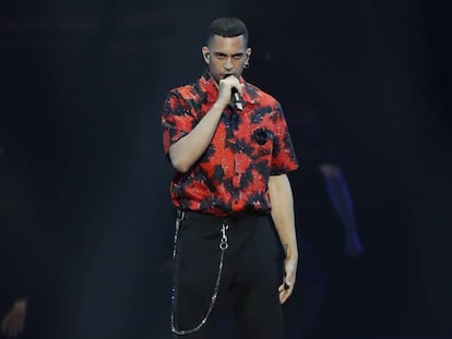 Mahmood, en la final de Eurovisión 2019.