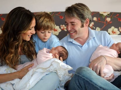 Sarah Jessica Parker y Matthew Broderick, con sus tres hijos en 2009.