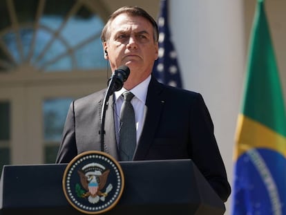 Bolsonaro, en su visita a Washington. 