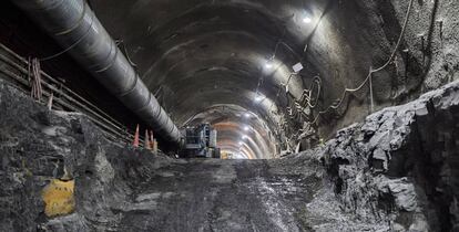 Tramo en obras del túnel City Rail Link a la altura de la plaza Beresford, en Auckland (Nueva Zelanda).