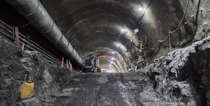 Tramo en obras del túnel City Rail Link a la altura de la plaza Beresford, en Auckland (Nueva Zelanda). 