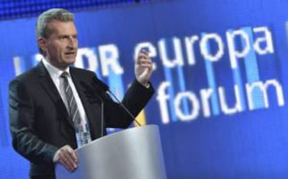 El comisario europeo de Energía, Guenther Oettinger, participa en el 16º Foro Europa del WDR celebrado en el Ministerio de Asuntos Exteriores alemán, en Berlín, Alemania.