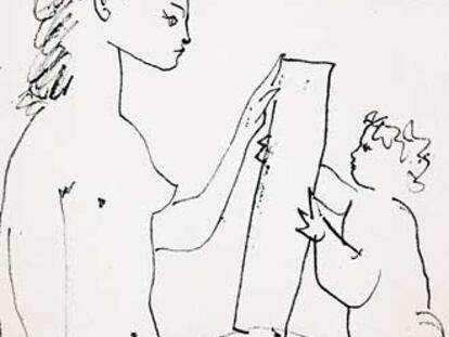 Uno de los dibujos que Picasso hizo a Geneviève Laporte.