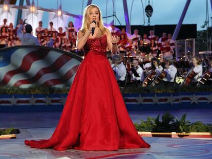 Jackie Evancho cantará el himno de EE UU para Trump. Beyoncé y Aretha Franklin lo hicieron para Obama. En la foto, Evancho durante una actuación en Washington el pasado 3 de julio.