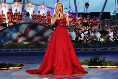 Jackie Evancho cantará el himno de EE UU para Trump. Beyoncé y Aretha Franklin lo hicieron para Obama. En la foto, Evancho durante una actuación en Washington el pasado 3 de julio.