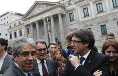 Homs junto a Artur Mas y Puigdemont en el Congreso. 