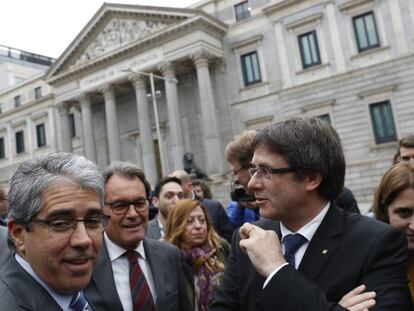 Homs junto a Artur Mas y Puigdemont en el Congreso. 