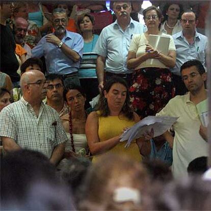 Asamblea de funcionarios del Ministerio de Justicia, ayer, en Sevilla.