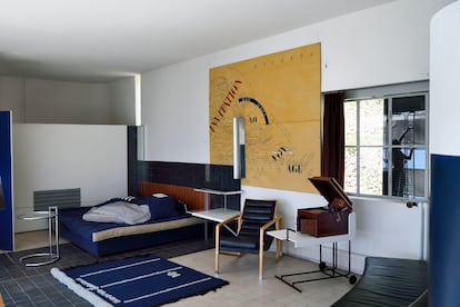 Interior de la Villa E1027, diseñada por Eileen Gray en 1926.