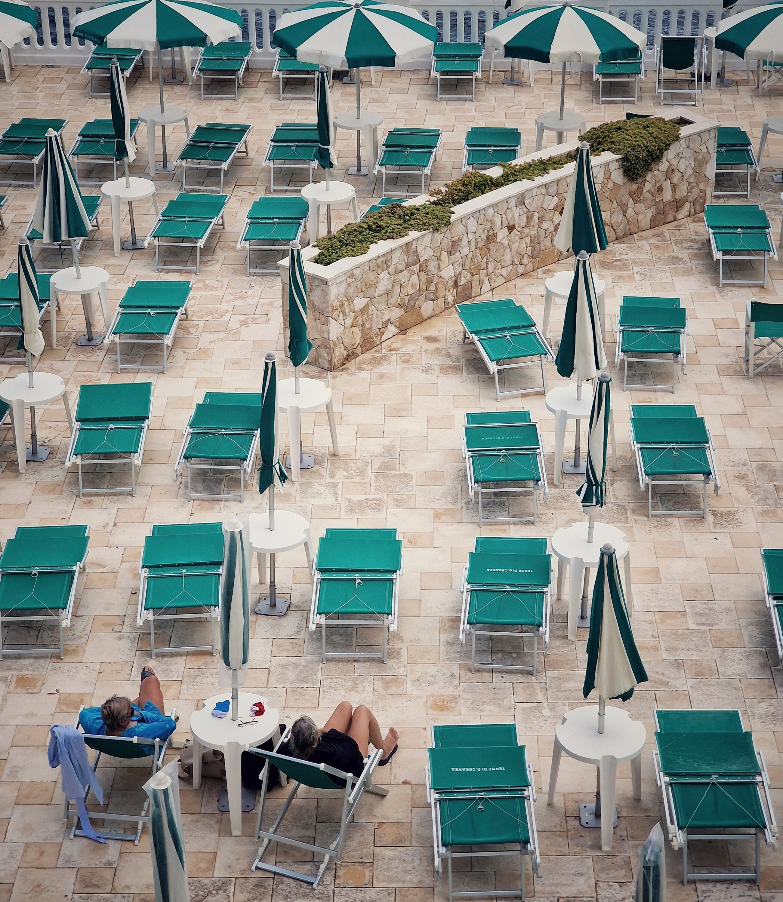 Típico Lido italiano en las termas de Santa Cesarea.