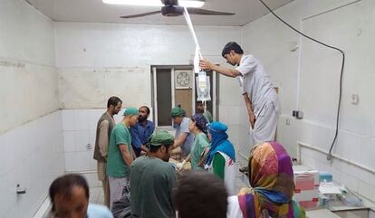 Una part de l'hospital de MSF que no va ser atacada.