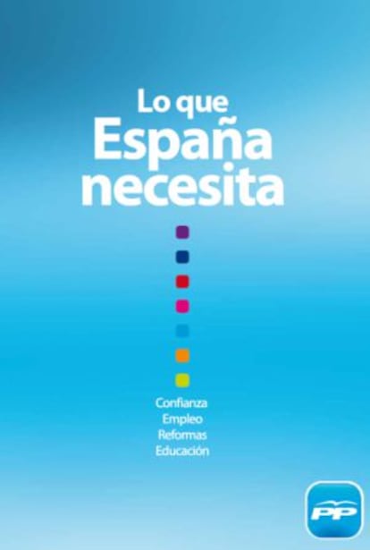Portada del programa electoral definitivo del PP.