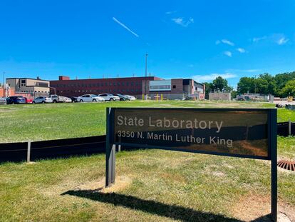 This July 2022 photo shows a lab in Lansing, Mich., where the state health department tests blood from newborns for more than 50 rare diseases