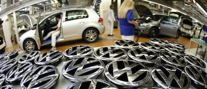 Cadena de montaje de la fábrica de Volkswagen en Wolfsburgo.