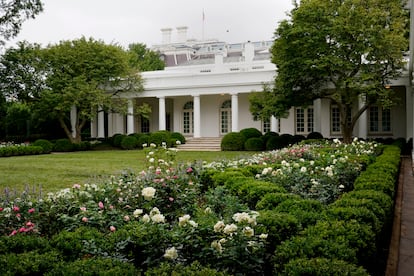 Una de las vistas del restaurado Rose Garden de la Casa Blanca, este sábado.